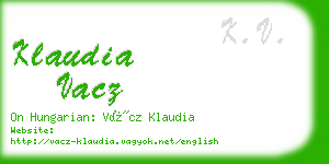 klaudia vacz business card